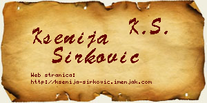 Ksenija Sirković vizit kartica